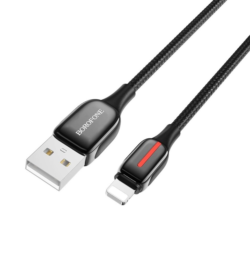 Кабель USB Borofone BU14 Lightning 1,2m 2.4A Чорний - Зображення 4