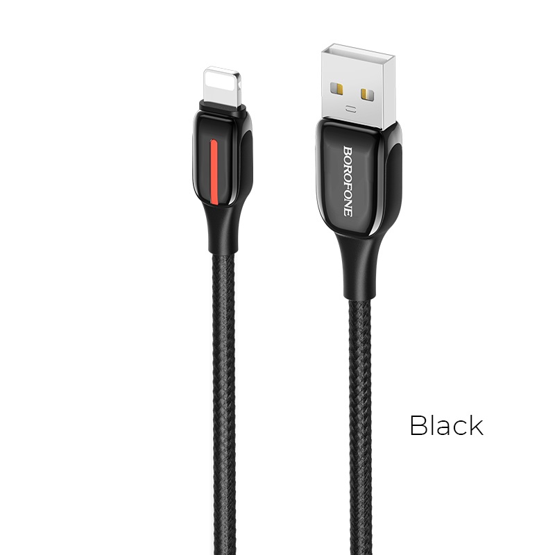 Кабель USB Borofone BU14 Lightning 1,2m 2.4A Чорний