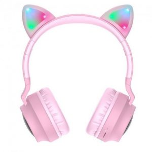 Навушники Bluetooth Hoco W27 Cat Ear Рожеві