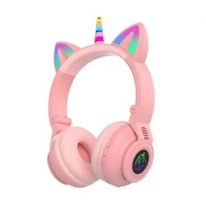Навушники Bluetooth LED Unicorn STN-27 Рожевий