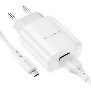 Мережевий зарядний пристрій Borofone BN1 1 USB 2.1A Micro Білий