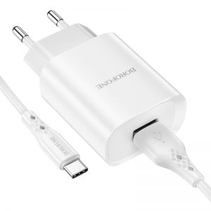 Мережевий зарядний пристрій Borofone BN1 1 USB 2.1A Type-C Білий