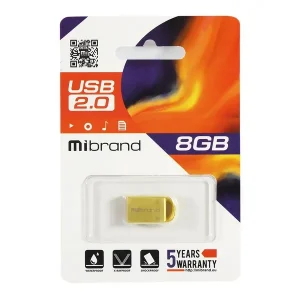 Флеш-пам'ять Mibrand lynx 8Gb USB 2.0 Золотий