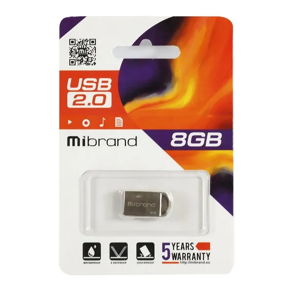Флеш-пам'ять Mibrand lynx 8Gb USB 2.0 Срібний - Зображення 2