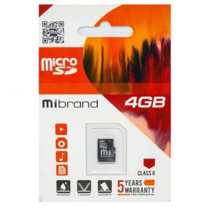 Карта пам'яті Mibrand microSDHC 4Gb class 6