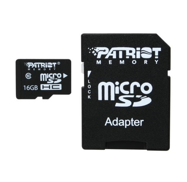 Карта пам'яті Patriot LX Series microSDHC (UHS-1) 16Gb class 10 (адаптер SD)