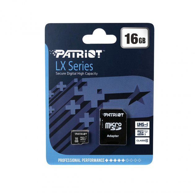 Карта пам'яті Patriot LX Series microSDHC (UHS-1) 16Gb class 10 (адаптер SD) - Зображення 2