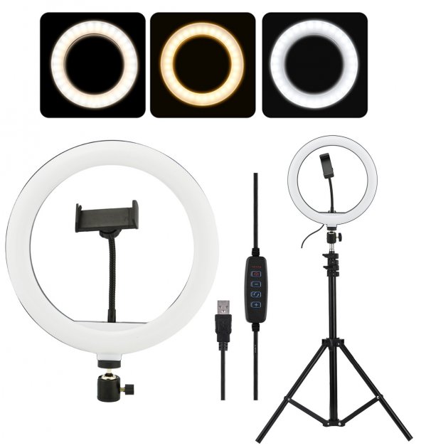 Лампа кільцева LED 26 см 3D-26 (96 Lights) RGB - Зображення 2
