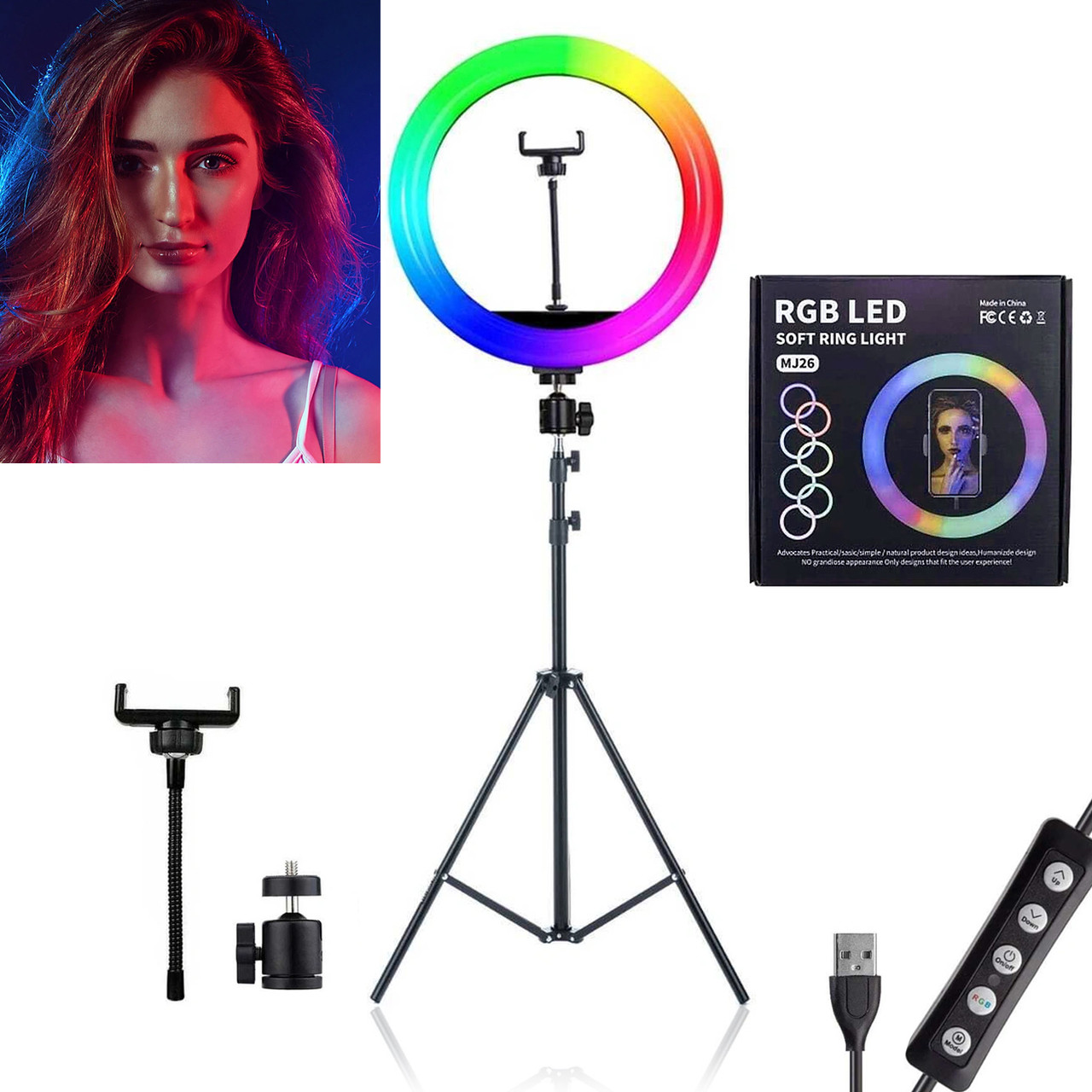 Лампа відеосвітло LED RL-11 23x16см 2700-5700K (240 Lights/Пульт/220V) - Зображення 2