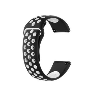 Ремінець силіконовий 20mm Nike Design для Xiaomi/Amazfit/Samsung (Чорний/Білий)