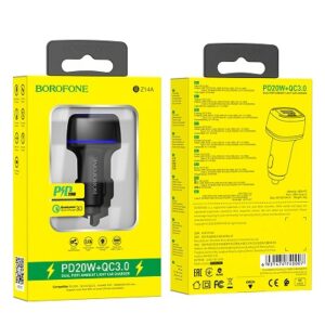 Автомобільний зарядний пристрій Borofone BZ14A Mercury PD20W+QC3.0 Чорний