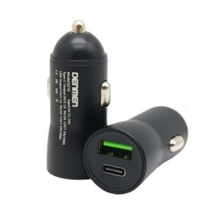 Автомобільний зарядний пристрій Denmen DZ10 2USB (QC3.0+PD) 18W 3.1A Чорний