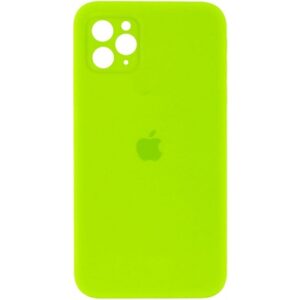 Чохол Silicone Square Full Camera Protective (AA) для Apple iPhone 11 Pro Max (Салатовий / Neon Green)