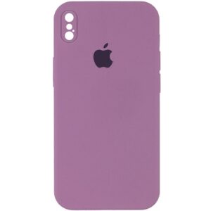 Чохол Silicone Square Full Camera Protective (AA) для Apple iPhone XS (Ліловий / Lilac Pride)