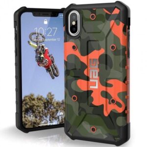 Чохол ударостійкий UAG Pathfinder камуфляж для Apple iPhone XS Max (Сірий/Помаранчевий)