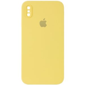 Чохол Silicone Square Full Camera Protective (AA) для Apple iPhone XS (Жовтий / Canary Yellow)