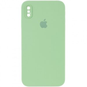 Чохол Silicone Square Full Camera Protective (AA) для Apple iPhone XS (Зелений / Mint)