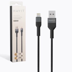 Кабель USB Havit HV-H619C Lightning USB 2A 1m Чорний