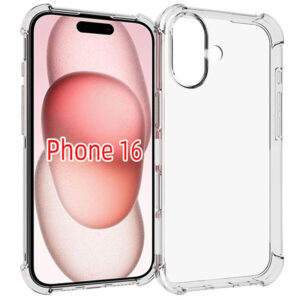 Чохол GETMAN Ease logo посилені кути для Apple iPhone 16 Прозорий