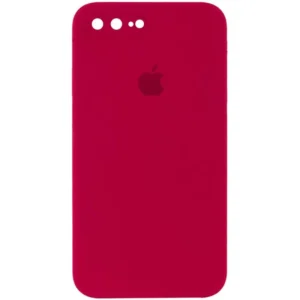 Чохол Silicone Square Full Camera Protective (AA) для Apple iPhone 7 plus / 8 plus (Червоний / Camellia)