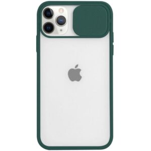 Чохол Camshield mate TPU зі шторкой для камери для iPhone 12/ 12 Pro Темно зелений