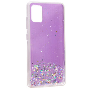 Чохол Star Glitter для Xiaomi Poco M3 /Redmi 9T (Прозорий/Бузковий)