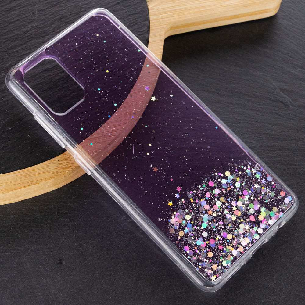 Чохол Star Glitter для Xiaomi Poco M3 /Redmi 9T (Прозорий/Бузковий) - Зображення 2