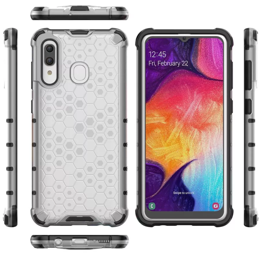 Чохол ударостійкий Crashproof Honeycomb для Samsung Galaxy A20 / A30 (Прозорий) - Зображення 2