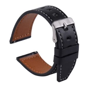 Ремінець Leather strap 22mm Чорний