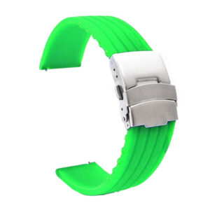 Ремінець Silicone Metal LOCK 22mm Зелений