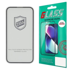 Захисне скло для APPLE iPhone 13 Pro Max / 14 Plus Full Glue (0.25 мм, 2.5D, чорний) Люкс