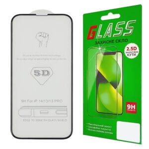 Захисне скло для APPLE iPhone 13/13 Pro/14/16e (6.1") (0.3 мм, 5D/10D чорний) ТОП