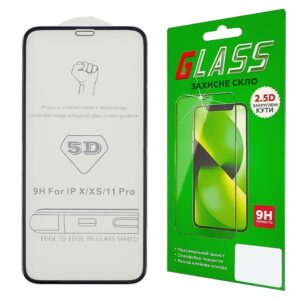 Захисне скло для APPLE iPhone X/11 Pro (0.3 мм, 4D/5D чорний) ТОП